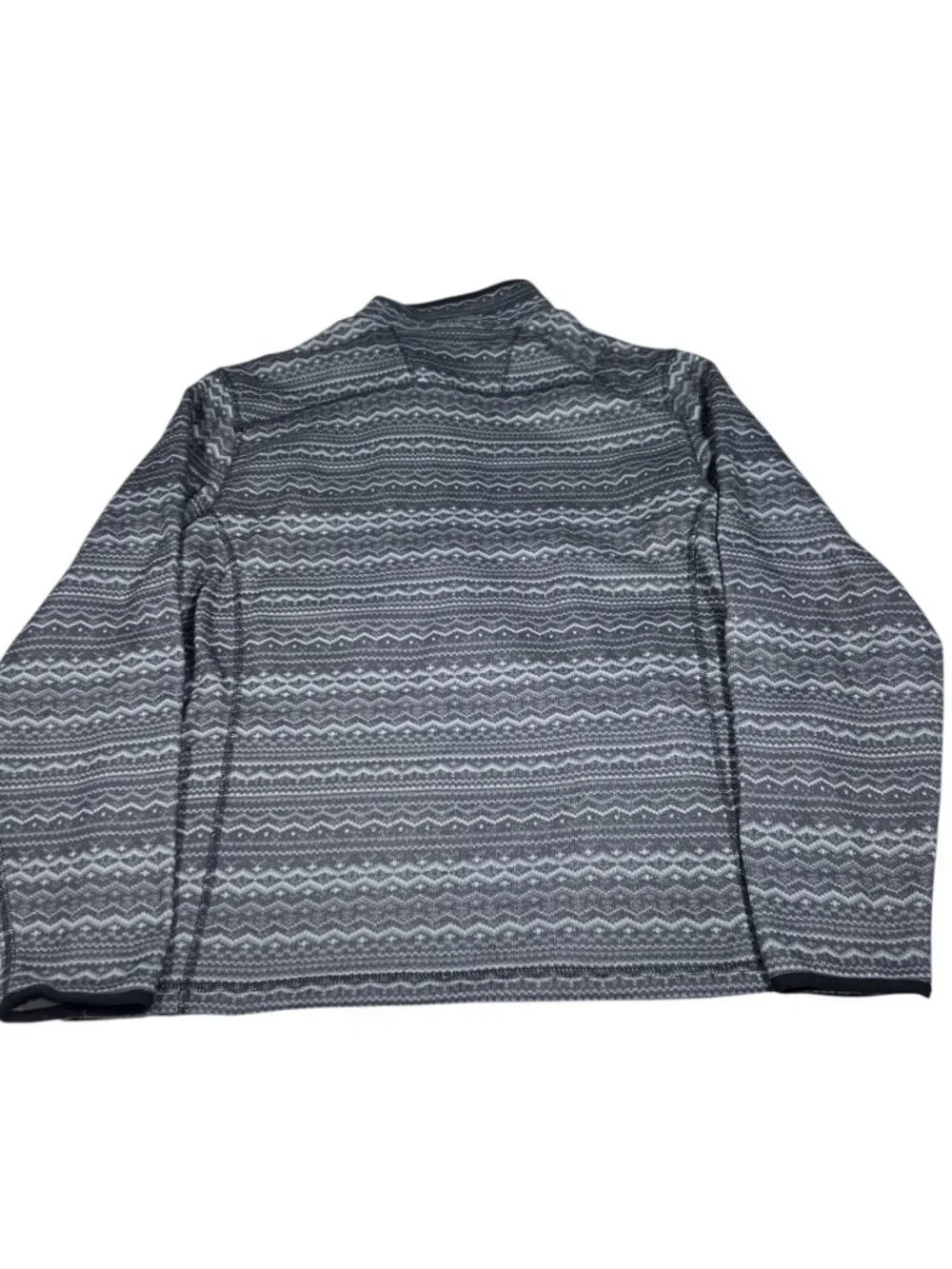 The North Face Mens Gray Fleece Aztec 1/4 Quarter Zip Pullover Jacket Size Large